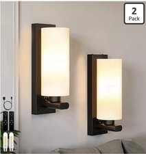 Set of 2 Battery Operated Wall Sconces with Remote Control Wireless Wall Light