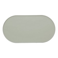 Cat Food Mat Silicone Pet Feeding Mat Non-Slip Oval Light Gray