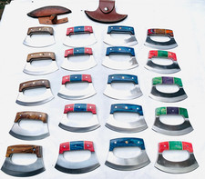 LOT OF 20 CUSTOM HANDMADE D2 TOOL STEEL HUNTING ulu KNIVES, WITH MICARTA ,HANDLE