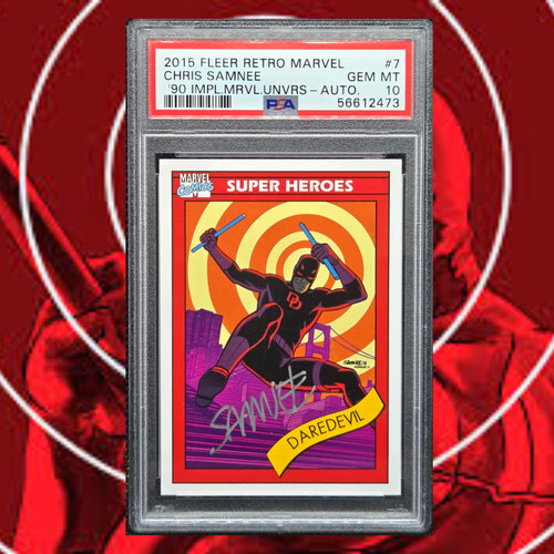 (Pop 1!) PSA 10 Daredevil Chris Samnee Auto 2015 Marvel Fleer Retro ‘90 Impel