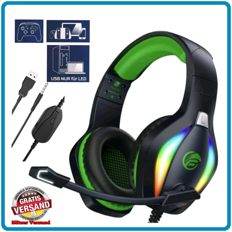 BESUCHE DEN FACHIXY-STORE Fachixy FC100 Gaming Headset für PS4, PS5, PC, Xbox, Nintendo Switch, Gaming