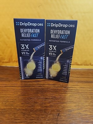 DripDrop Electrolyte Hydration Powder, Lemon 8 Sticks, Exp 03/2026. Lot Of 2.