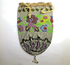 Antique Micro Beaded Purse Reticule Bag - SELLER PAYS US TARIFFS
