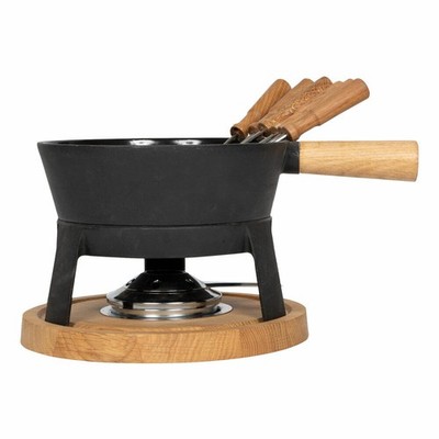 Boska Fondue Pro Set L Käsefondue Fondue-Set Fonduetopf Gusseisen Eiche 1.5 L