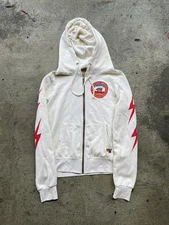Aviator Nation White Chicago Windy City Zip Up Hoodie Small