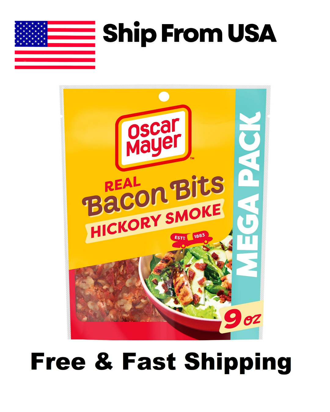 Oscar Mayer Real Bacon Bits Mega Pack 9 Oz Bag 2-2.5 Cups Fr