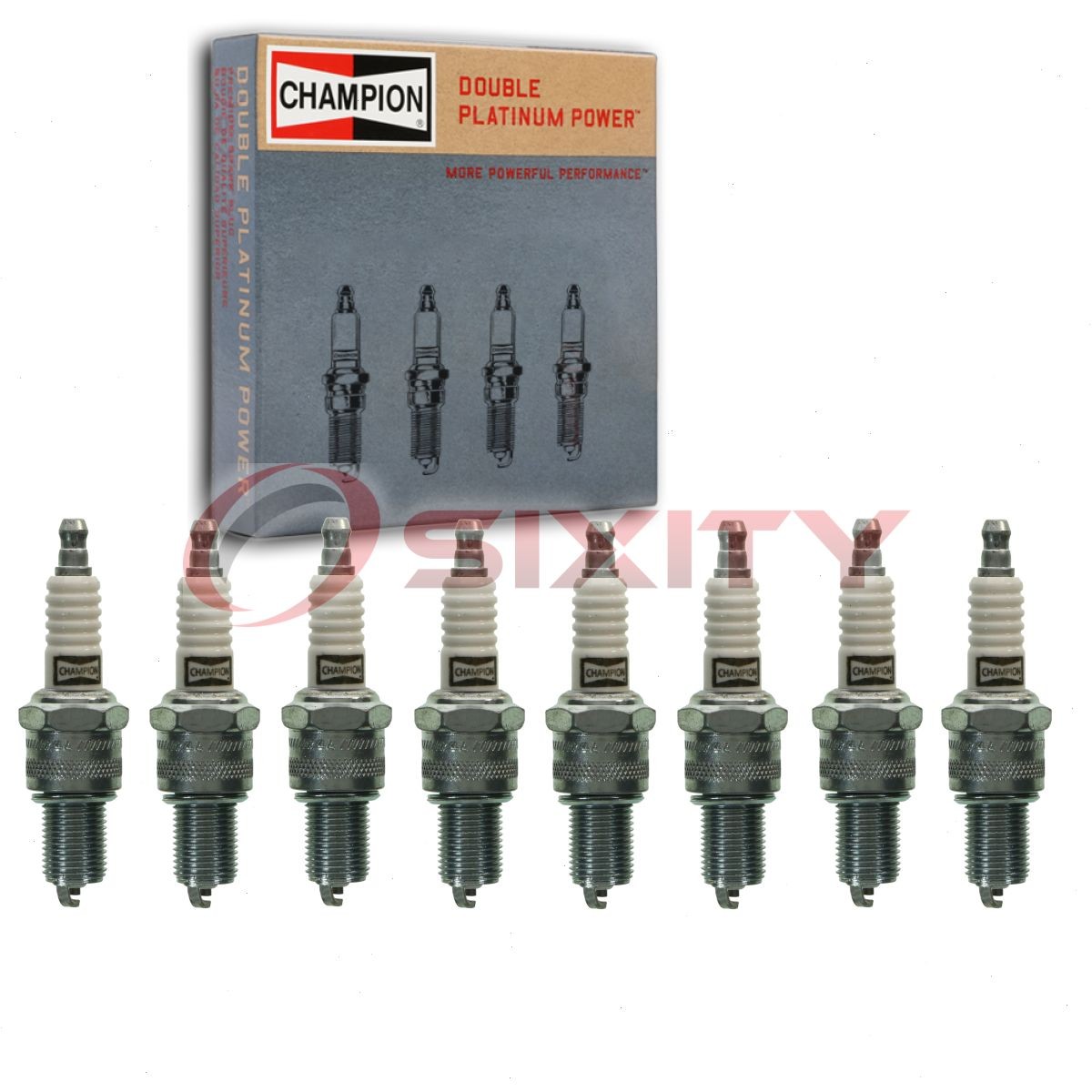 8 pc Champion Double Platinum Spark Plugs for 1974-1983 Jeep Cherokee 5.9L qc