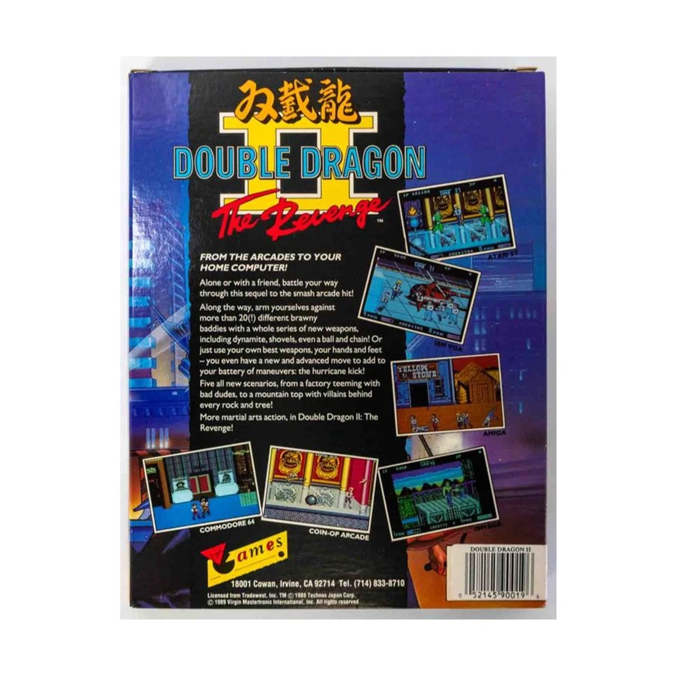 Virgin Interactive Entertainme Computer Gam  Double Dragon II - The Rev VG+/NM - Image 2 of 2