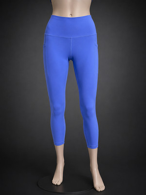 Lululemon Align High Rise Crop Leggings Blue Purple Size 10 Side Pockets