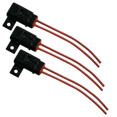 3 Pack ATO ATC Waterproof In-Line Blade Fuse Holder 14 Gauge AWG Tinned Marine