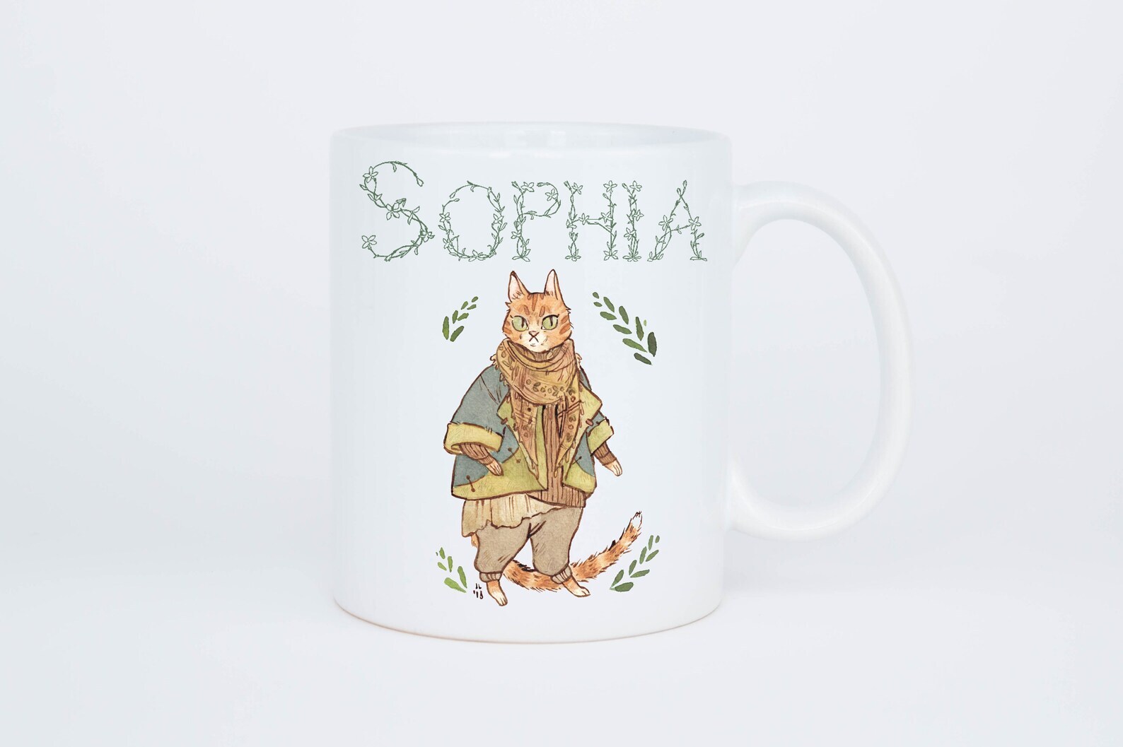 Cat Mug Personalized Cute Cat Coffee Mug With Name