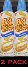 NABISCO Easy Cheese AMERICAN Flavor Pasteurized Cheese Squeeze Can 8 oz - 2 CANS