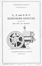 IHC Operation 1.5 3 6 H.P.  Kerosene Engines WICO Type EK Magneto Owner's Manual