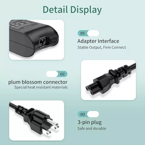 19.5V 3.34a AC Adapter Charger for Dell Vostro 2420 2520 3360 3560 Power Cord - Picture 4 of 5