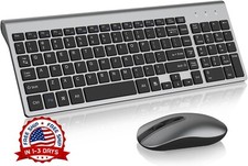 Combo De Teclado Y Mouse Inalambricos Compact Slim Para Inal mbrico Color Gris..