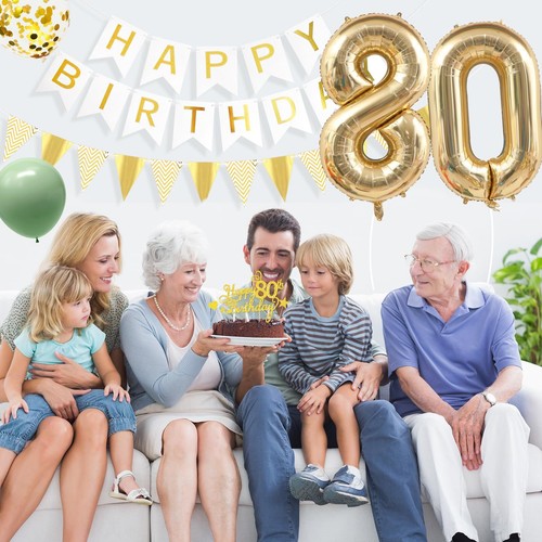 Deko 80. Geburtstag Salbeigrüne Luftballons 80 Geburtstag Deko Set Grün Weiß ... - Bild 7 von 7