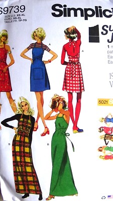 NEW- Reissue Simplicity # 9739  Jumper Wrap Dresses  Sizes XS-XL