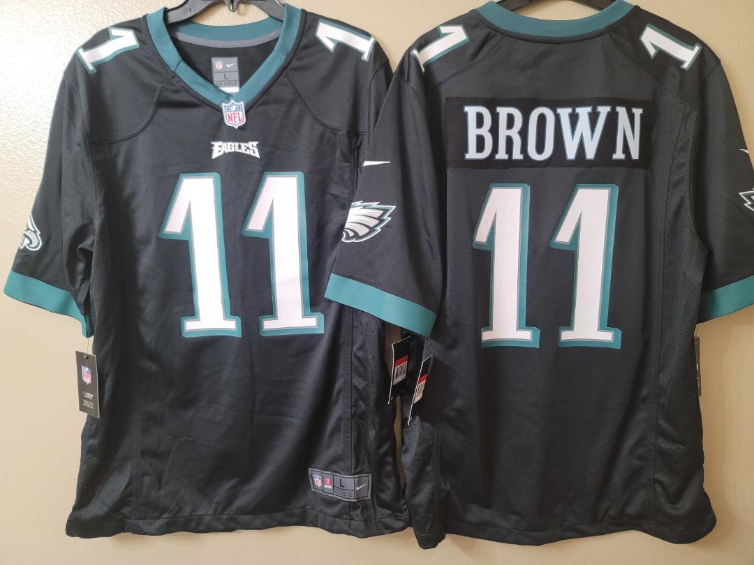 21203 mens philadelphia eagles aj brown football jersey green black $100