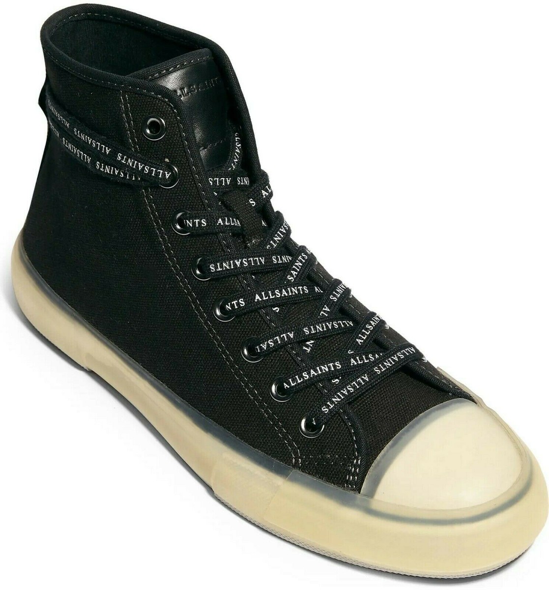 ALLSAINTS Jaxon Black Canvas High Top Men display picture 2