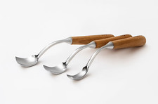 Set Large bent gouge 3pcs,Carbon steel for bowl kuksa spoon carving,Carving tool