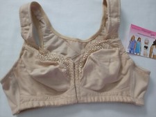 EXQUISITE FORM Womens Front Closure Bra 34B Support Posture Beige Lace 5100531