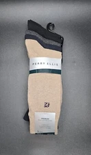 Perry Ellis Men's Portfolio 5 pair Socks, Size 7 - 12 Assorted Colors NWT