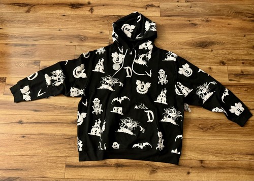 🔥Disney Parks 2024 MICKEY & MINNIE Halloween Glow-in-the-Dark Hoodie Gr. XXL💥 - Bild 3 von 9