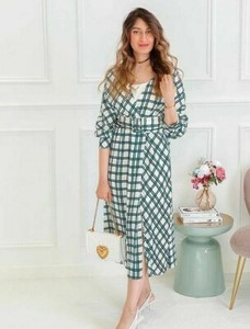 zara checked midi dress