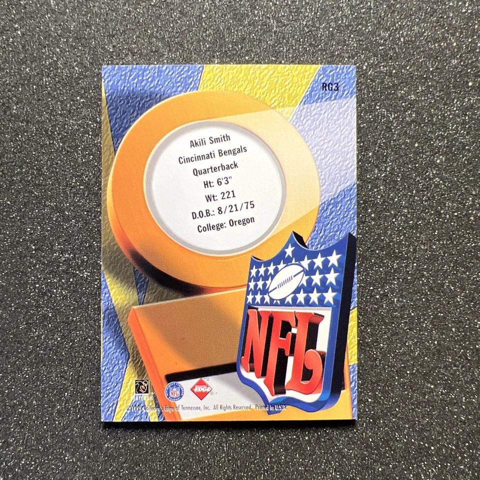 1999 Collectors Edge AKILI SMITH #RG3 Game Gear HOLOGOLD - GAME BALL 1st PLACE - Image 4 of 4