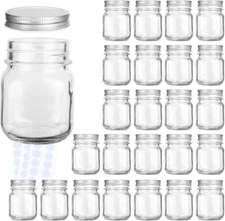Glass Jars, 4 oz Mini Jars with Lids Perfect for Mason Canning Favor DIY Spic...
