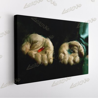 Matrix blaue Pille rote Pille Farbe auf Leinwand | The Matrix Poster | Matrix Neo Poster