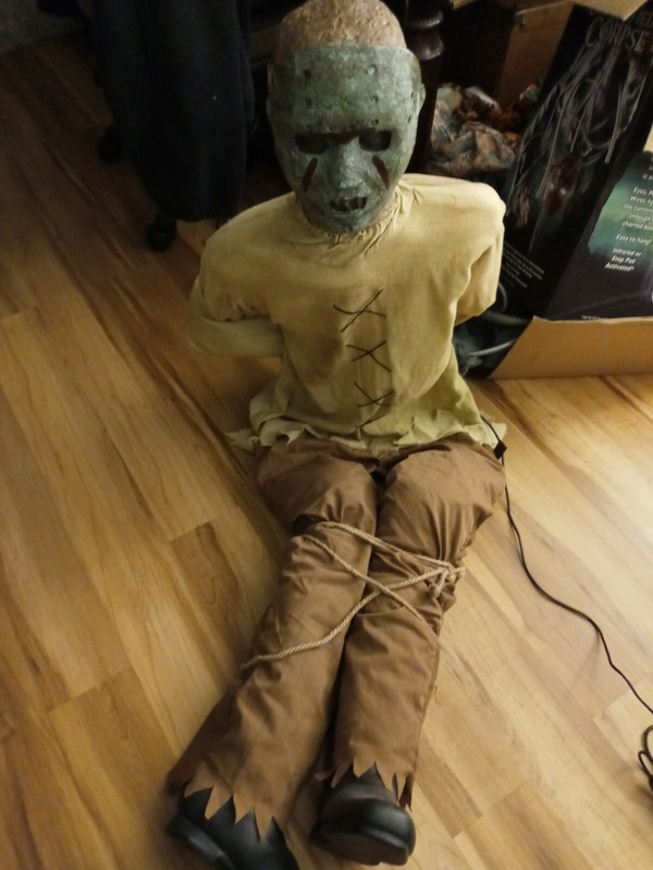 Spirit Halloween Strapped Serial Killer no box Retired Halloween Animatronic