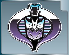 COBRA DECEPTICON UNION LOGO Vinyl Decal 1 G. I. Joe vs The Transformers Sticker