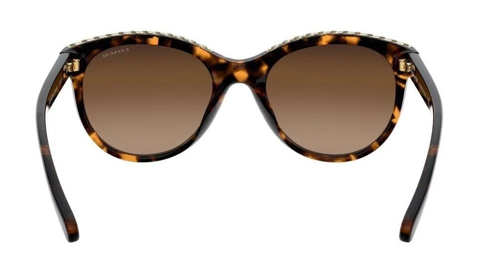 Gafas de sol Coach para mujer HC8297U 512074 Havana redondas marrón degradado lentes 52 mm Foto 3 de 4