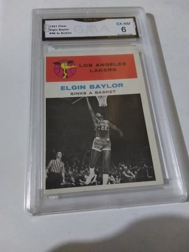 1961 Fleer Elgin Baylor #46 GMA 6 Rookie Hof Rc