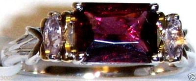 18K WY GOLD RED BRAZILIAN GARNET & PINK AMETHYST RING, SIZE 7, 2.04(TCW), 3GR