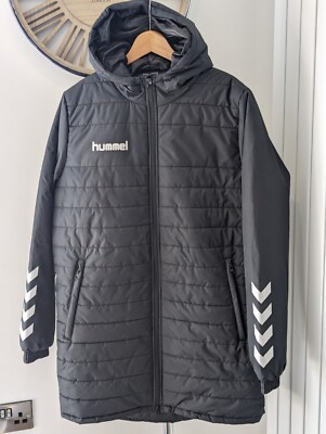 Hummel schwarze Bank lange Jacke Puffa-Stil neu mit Etikett Größe Medium!