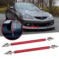 2Pcs Red Front Adjustable Bumper Lip Splitter Rod Support Tie Bar For Acura TSX