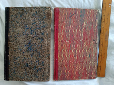 2 LITTLE UPPER SANDUSKY OHIO FARM LEDGER DAY BOOK C R FOWLER 1866 1870s NAMES