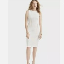J. Crew Bi Stretch Cotton Sheath Dress in White Size 2