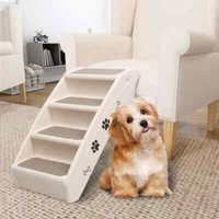 Haustiertreppe Hundetreppe Katzentreppe Klappbar Hunderampe Einstiegshilfe Creme
