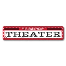 Theater Sign, Personalized Family Name Sign, Man Cave Aluminum Metal Decor Sign
