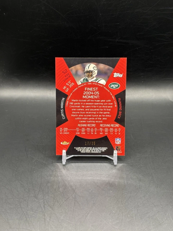 CURTIS MARTIN 2005 Topps FINEST Black XFRACTOR /25 #52 - Image 2 of 2