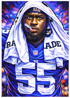 JAMES HUDSON * New York Giants * FOOTBALL * Novelty Art Card * ATC ACEO