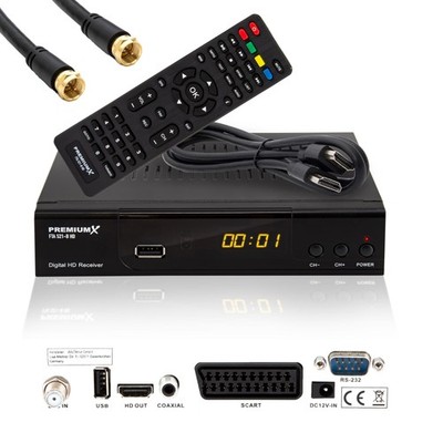 PremiumX Digitaler SAT Receiver HDMI SCART USB DVB-S2 HDTV Satelliten Empfänger