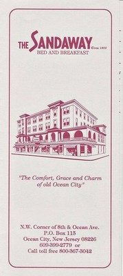 Ocean City NJ Sandaway Bed & Breakfast Brochure Reservation Request
