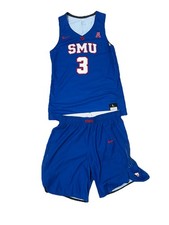SMU Mustangs Game Worn NCAA Basketball Jersey & Shorts Size L  William Douglas