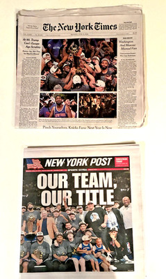 The New York Times & NY Post Newspapers 6/15/26 KNICKS WIN CHAMPIONSHIP Lot Of 2