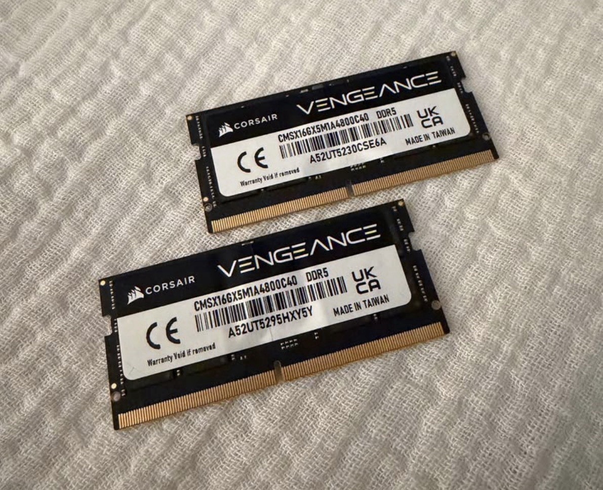 Corsair Vengeance DDR5 SO-DIMM 16GB 4800MHz C40 Laptop Memory 32