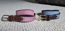 LOT OF 2 Vineyard Vines Belts Whale Octopus Print KIDS Size 26/28